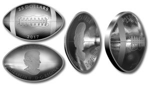 Canadian 2017 Coins Shaped Like Football