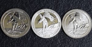 Fort Moultrie Quarters for South Carolina in Three-Coin Set