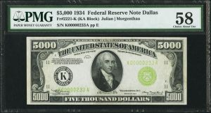 1934 $5,000 Note May Realize $140,000 at 2017 FUN Auction 1934 $5,000 Note May Realize $140,000 at 2017 FUN Auction