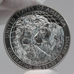 2017-P Uncirculated Lions Clubs International Centennial Silver Dollar Reverse Photo,b