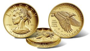 2017-W $100 American Liberty 225th Anniversary Gold Coin, Obverse, Edge and Obverse