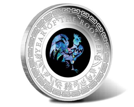 2017 Year of the Rooster 1oz Opal Silver Proof Coin