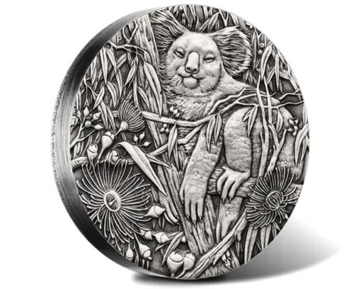 2017 Australian Koala 2oz Silver High Relief Antiqued Coin