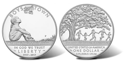 2017-P Proof Boys Town Centennial Silver Dollar