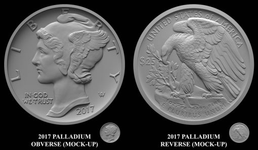 2017 $25 American Eagle 1 oz. Palladium Bullion Coin Designs