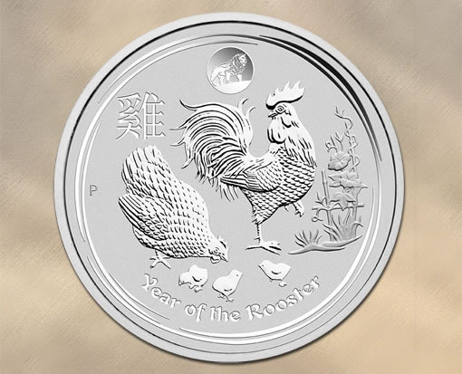 2017 Australian Lunar Rooster 1oz Silver Bullion Coin