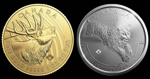 2017 Elk Gold Coin and 2017 Lynx Silver Coin