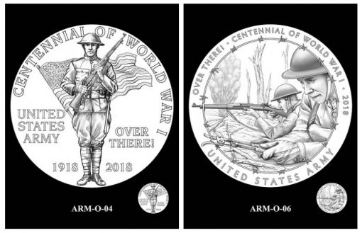 CCAC and CFA Recommended Army Silver Medal Obverse Designs