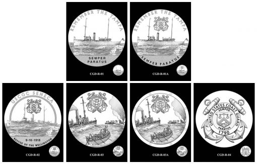 Coast Guard Silver Medal Design Candidates - Reverses