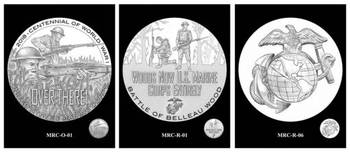 Recommended Marines Silver Medal Designs - Obverses and Reverse