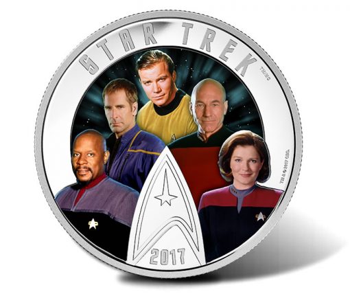 2017 $30 Star Trek Five Captains 2 oz. Silver Coin - Daylight