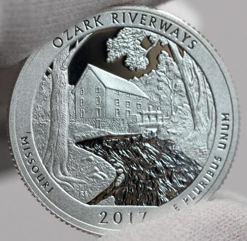 2017-S Silver Proof Ozark National Scenic Riverways Quarter, Reverse-b