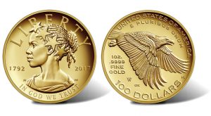 225th Anniversary 2017 American Liberty Gold Coin, Obverse and Reverse