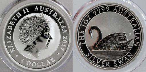 2017 Australian Silver Swan 1oz Bullion Coin - Obverse and Reverse