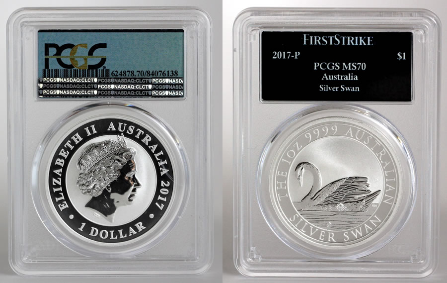First Day of Issue 2019-P PCGS MS70 Australia Silver Swan 1 oz APMEX sealed 