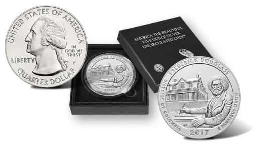 2017-P Frederick Douglass National Historic Site Five Ounce Silver Uncirculated Coin and Presentation Case