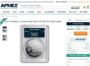 APMEX Promotes CoinGrade+ with Silver Swan Coin Contest