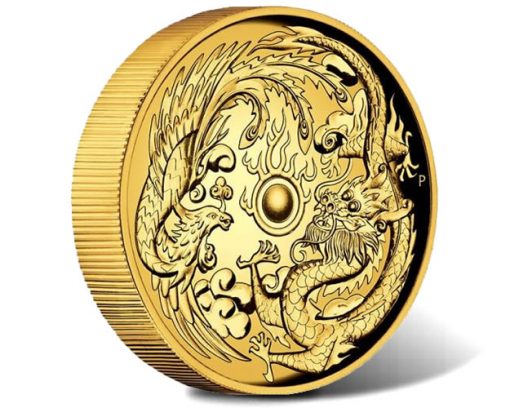 Dragon and Phoenix 2017 2oz High Relief Gold Proof Coin
