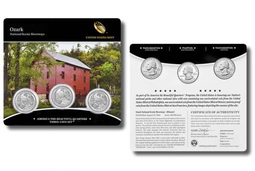 2017 Ozark National Scenic Riverways Quarters Three-Coin Set