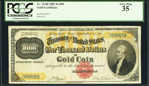 1882 $1,000 Gold Certificate
