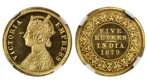 INDIA. 5 Rupees, 1879