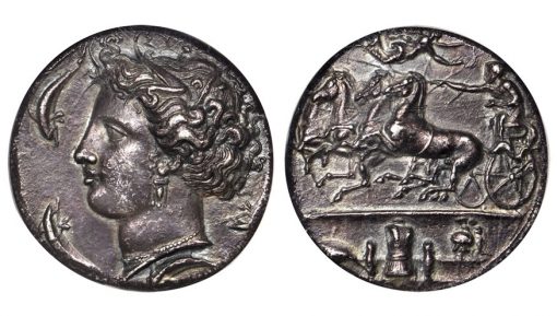 SICILY. Syracuse. Dionysios I, 406-367 B.C. AR Decadrachm