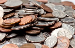 unites states coins -cents, quarters, dimes