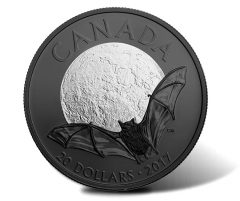 2017 $20 Canadian Coin Shows Little Brown Bat in Black Rhodium Plating