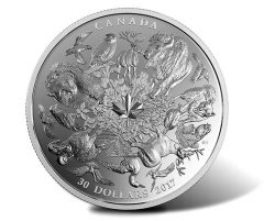 Flora and Fauna of Canada Depicted on 2017 $30 2 oz Silver Coin
