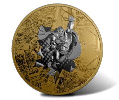 Superman Depicted on Reverse Gold-Plated 3oz. Silver Coin