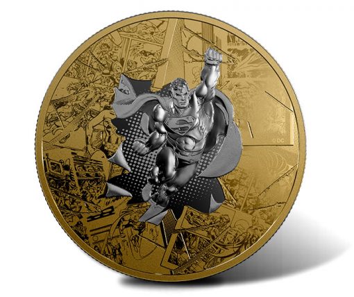 2017 DC Comics Originals, The Brave and The Bold -3 oz. Reverse Gold-Plated Silver Coin - Reverse