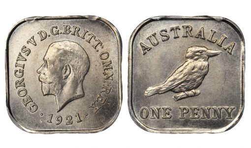 AUSTRALIA. Penny Pattern Struck in Copper-Nickel,1921