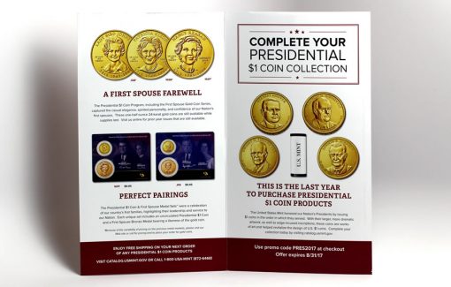 Inside panels of Presidential $1 Coin brochure