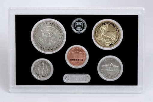 Reverses of 1c, 5c, 10c, 50c, 1$ of 2017-S Enhanced Uncirculated Coin Set