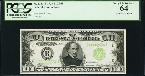 Fr. 2231-B $10,000 1934 Federal Reserve Note