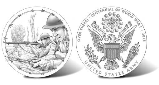2018 World War I Centennial Army Silver Medal Designs