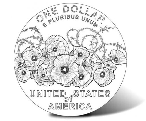 2018 World War I Centennial Silver Dollar (Reverse)