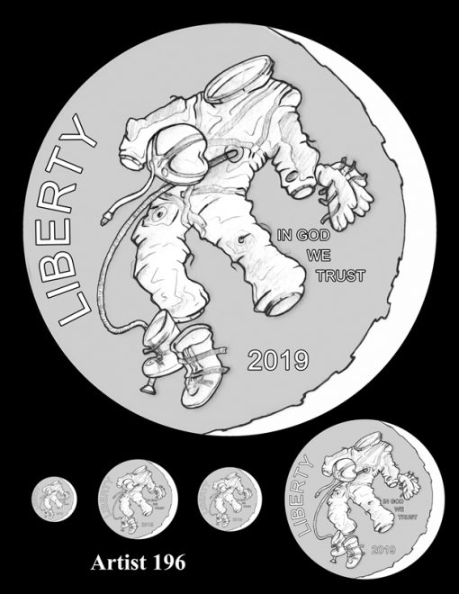 Artist 196 - Obverse Apollo 11 Commemorative Coin Design