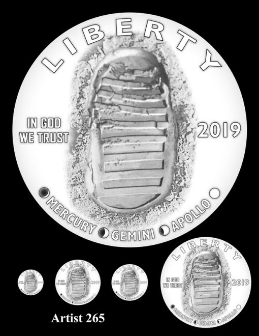 Artist 265 - Obverse Apollo 11 Commemorative Coin Design