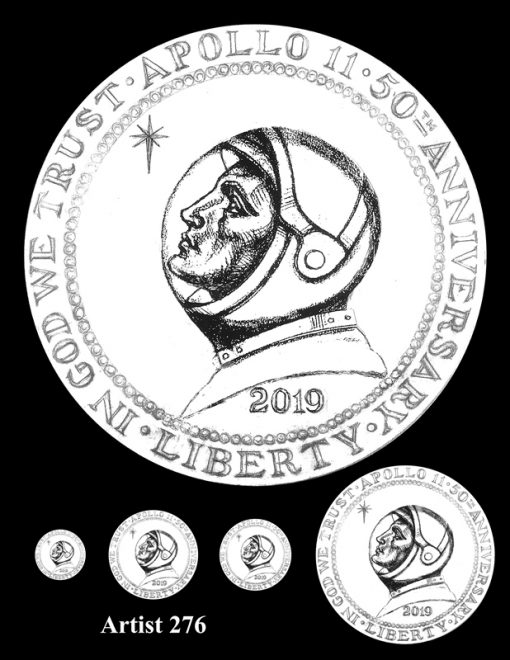Artist 276 - Obverse Apollo 11 Commemorative Coin Design