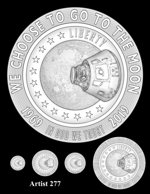 Artist 277 - Obverse Apollo 11 Commemorative Coin Design