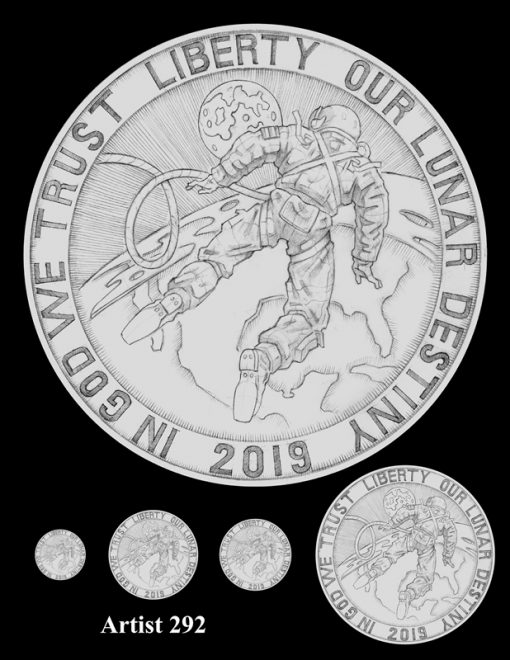 Artist 292 - Obverse Apollo 11 Commemorative Coin Design