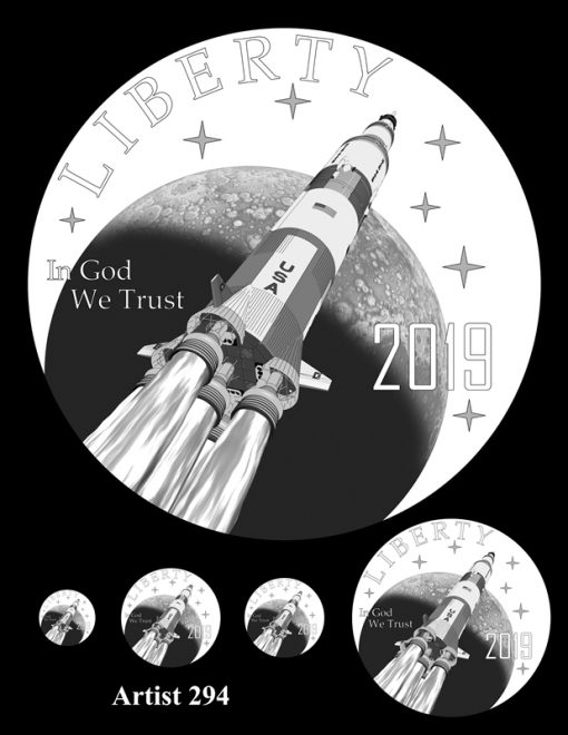 Artist 294 - Obverse Apollo 11 Commemorative Coin Design