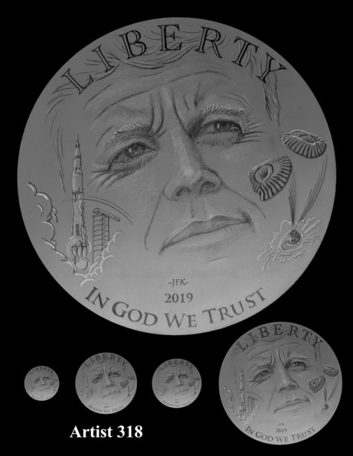Artist 318 - Obverse Apollo 11 Commemorative Coin Design