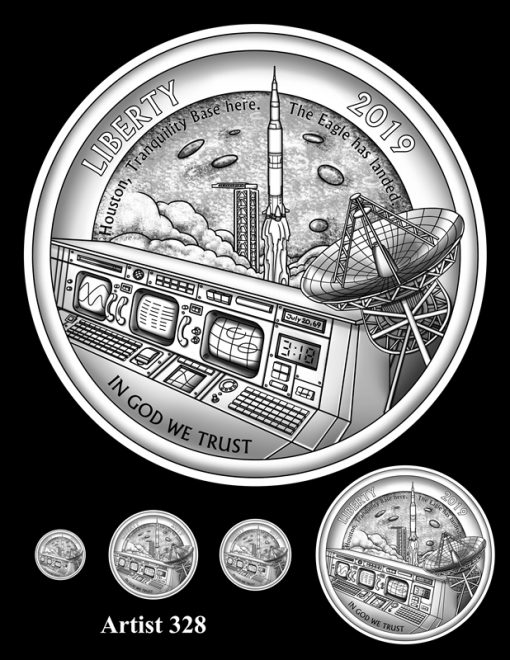 Artist 328 - Obverse Apollo 11 Commemorative Coin Design