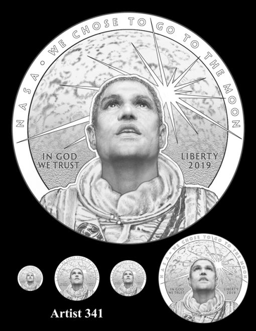 Artist 341 - Obverse Apollo 11 Commemorative Coin Design