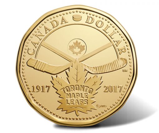 Canadian 2017 $1 100th Anniversary Toronto Maple Leafs Circulation Coin - Reverse