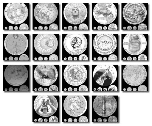 Obverse Apollo 11 Commemorative Coin Design Candidates