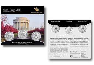 George Rogers Clark Quarters for Indiana in Three-Coin Set