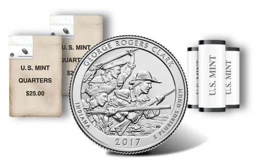 George Rogers Clark quarter, rolls and bags